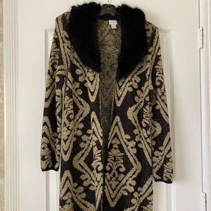 Cardigan with Fur trimming